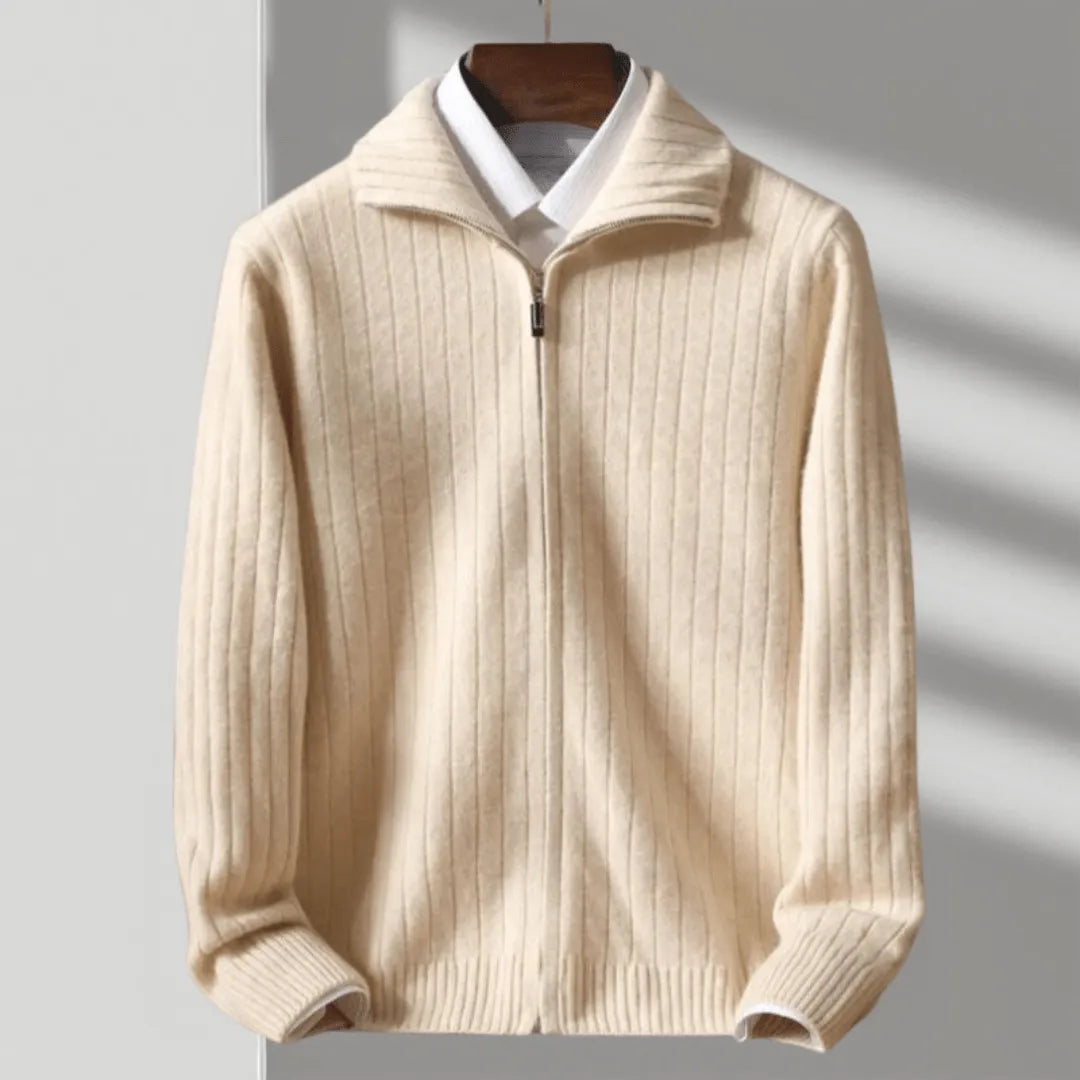 Premium Merino Wool Zip Up Sweater