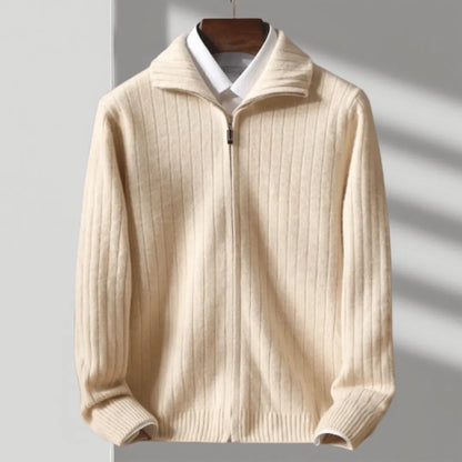 Premium Merino Wool Zip Up Sweater
