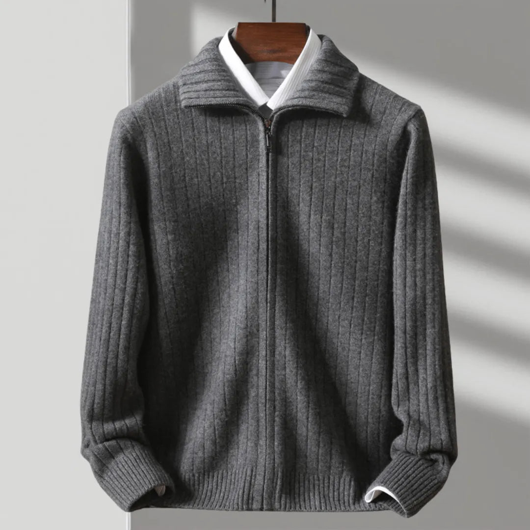 Premium Merino Wool Zip Up Sweater