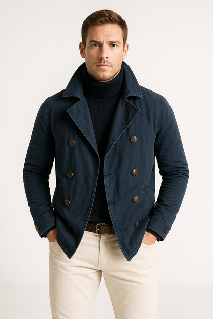 Classic Double Breasted Cotton Coat