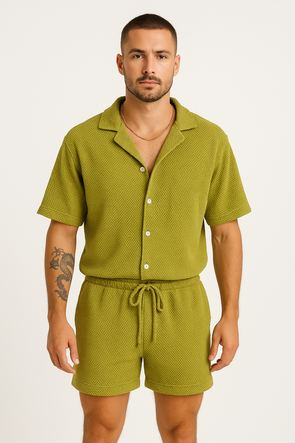 Men's Breathable Casual Shirt and Shorts Set