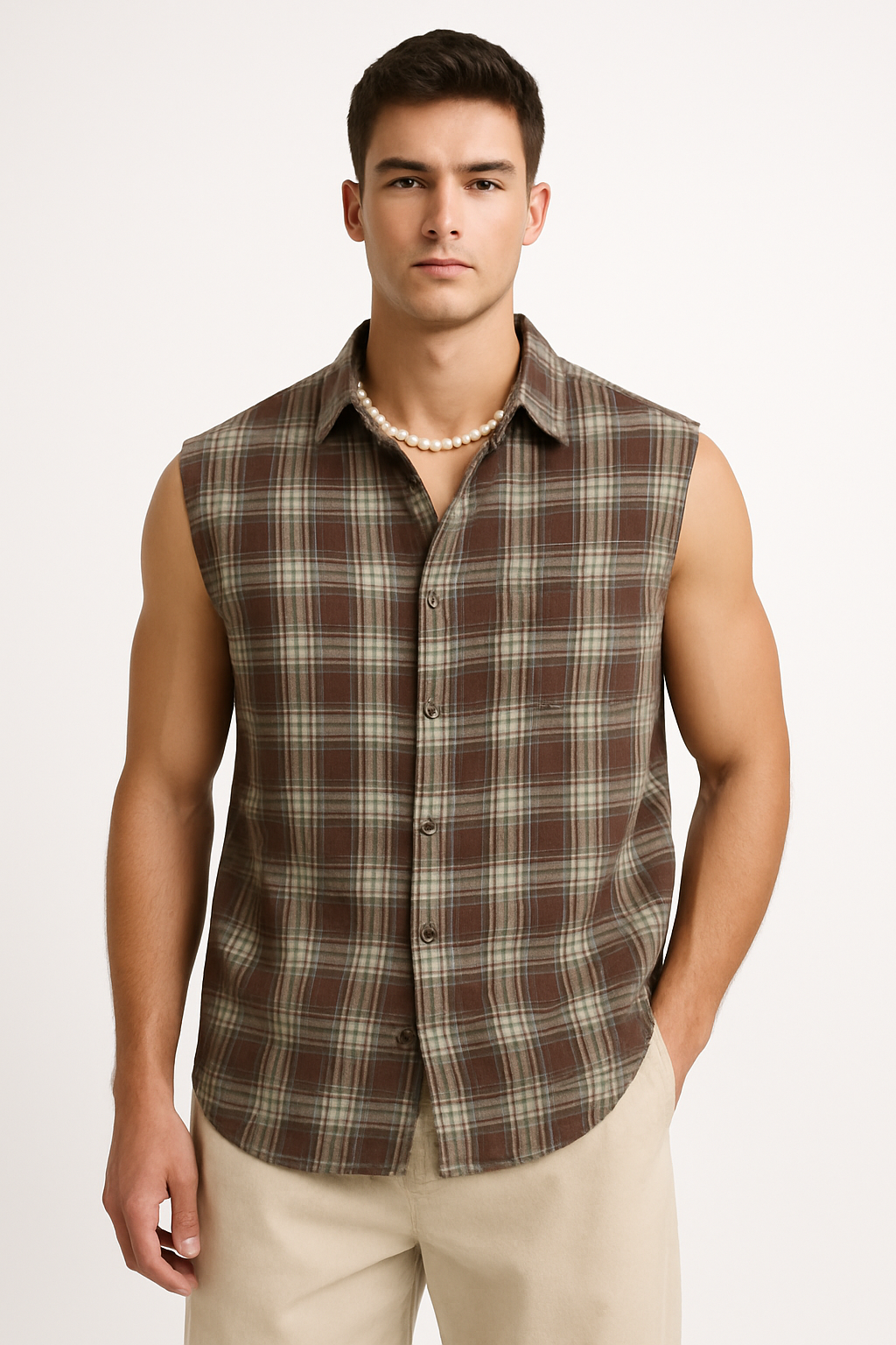 Relaxed Fit Casual Cotton Vest Shirt