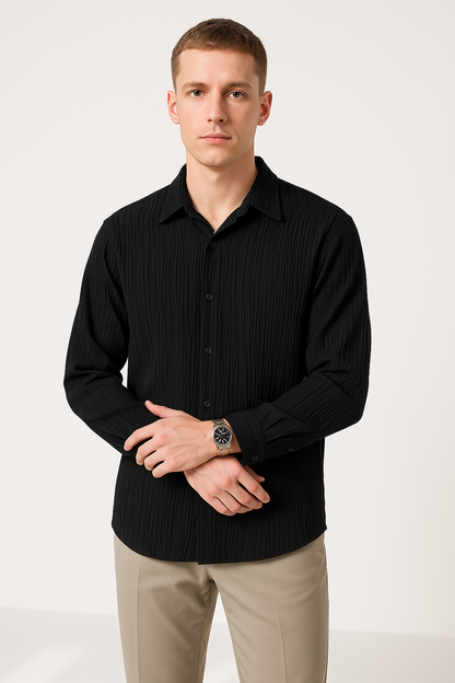 Relaxed Fit Mens Long Sleeve Button Shirt