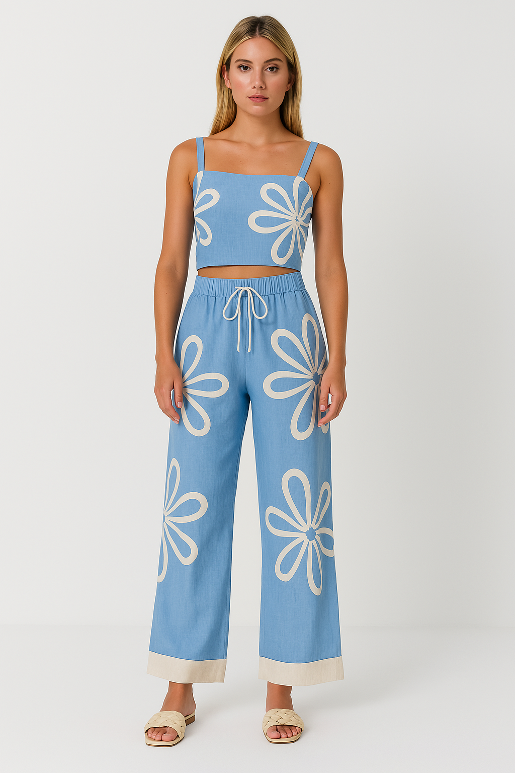 Women's Comfortable Lounge Set with Floral Top and Pants - EasyApparels