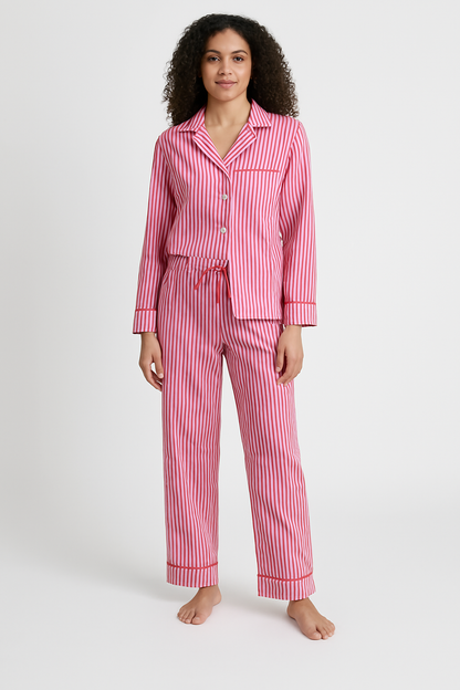 Soft Striped Women's Pajama Set - EasyApparels