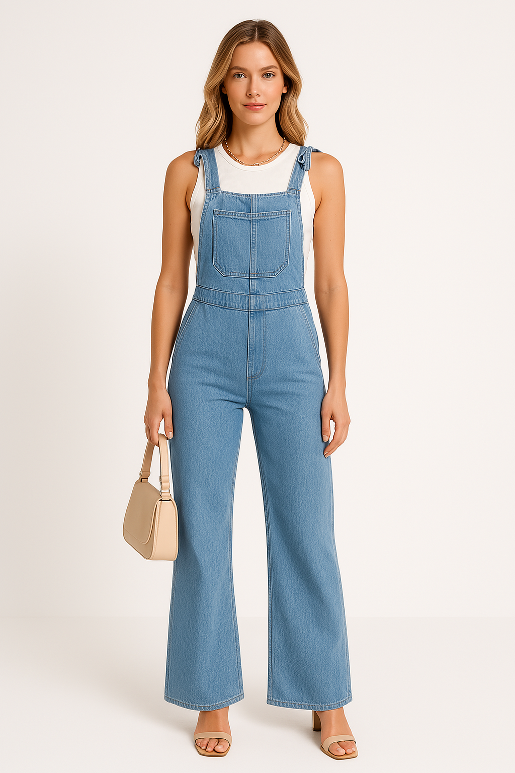 Comfortable Women's Jean Romper with Pockets and Adjustable Straps - EasyApparels