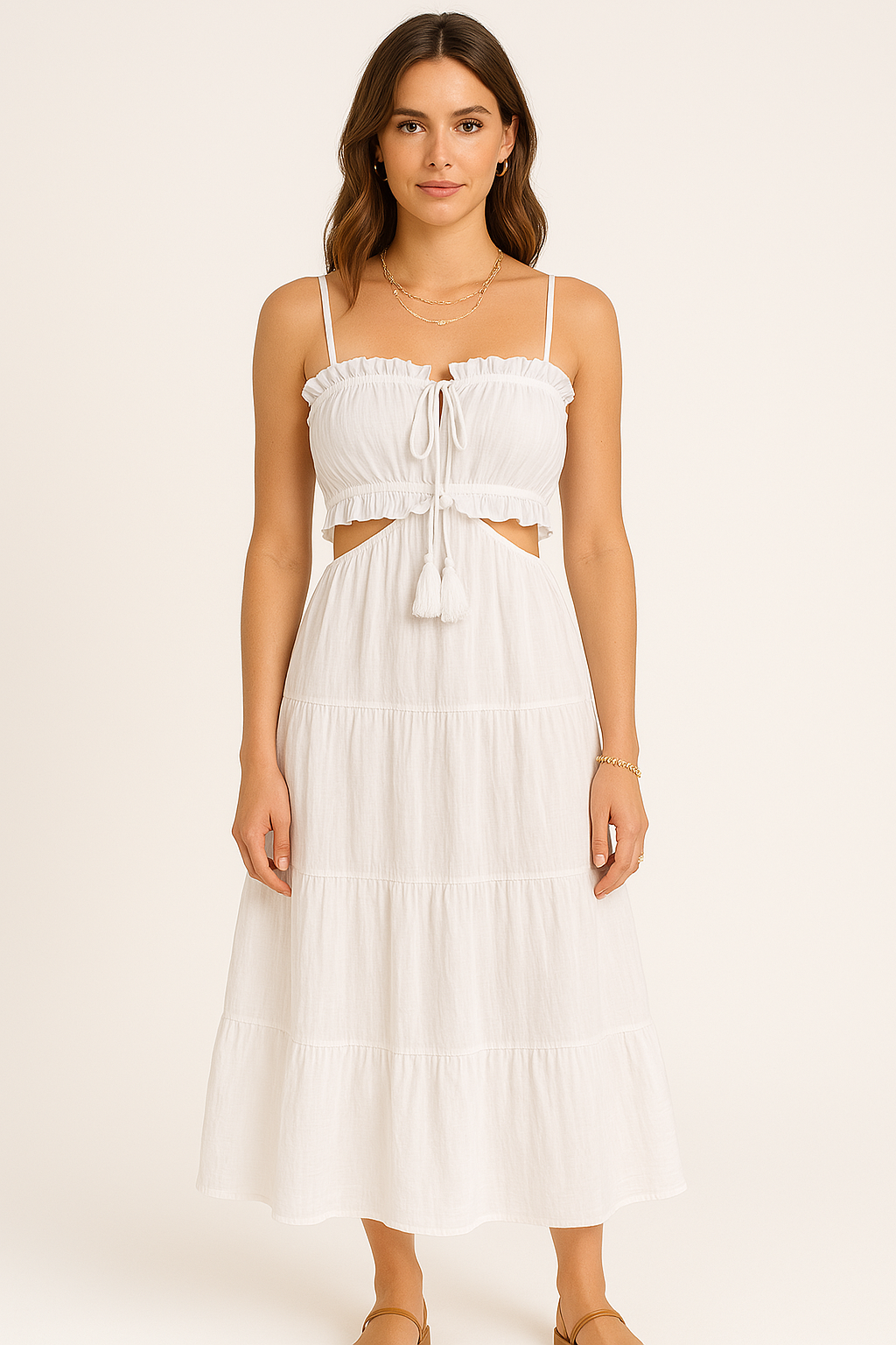 Elegant Mid Length Summer Dress - EasyApparels