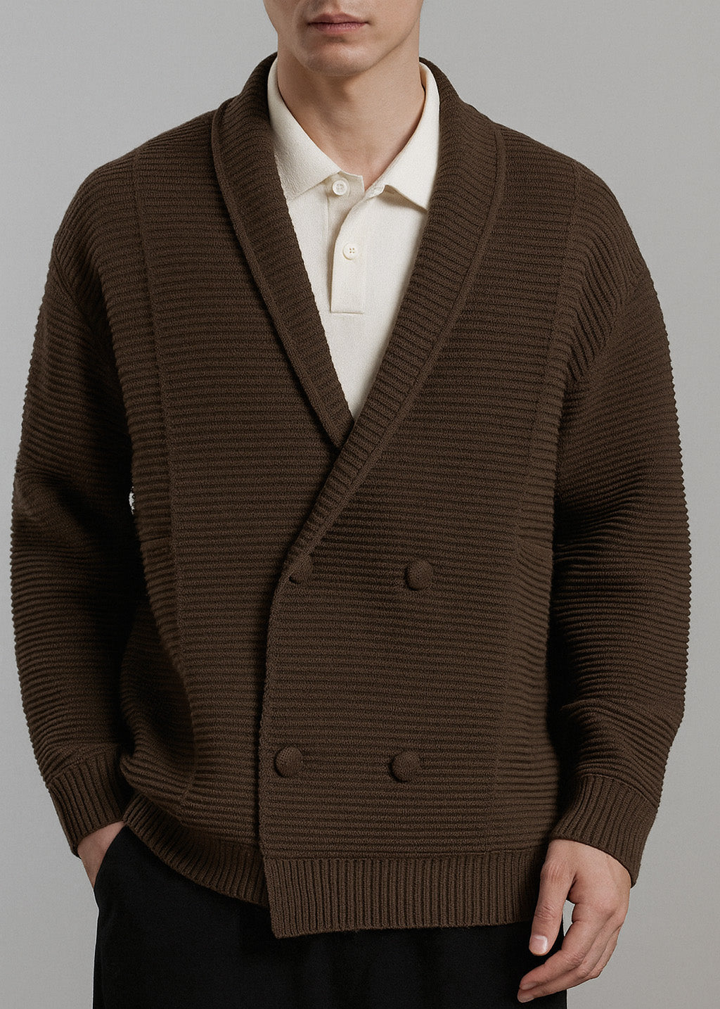 Classic Button Front Knit Cardigan - Vossary