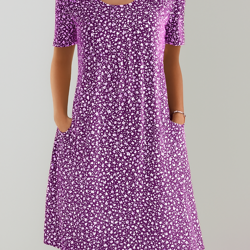 Stylish Mid Length Dress with Pockets