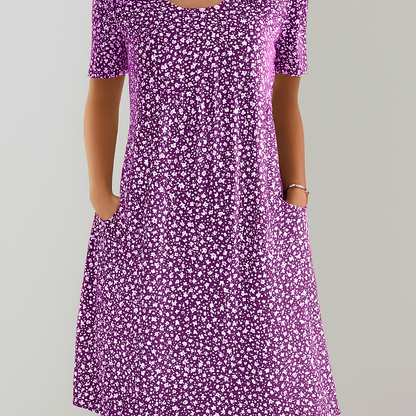 Stylish Mid Length Dress with Pockets