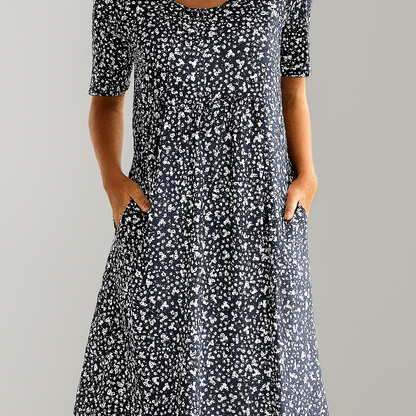 Stylish Mid Length Dress with Pockets