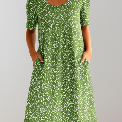 Stylish Mid Length Dress with Pockets