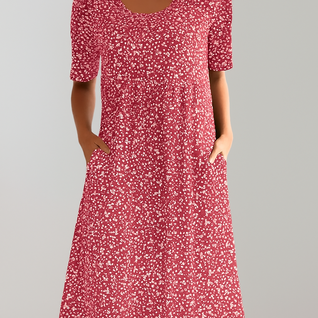 Stylish Mid Length Dress with Pockets