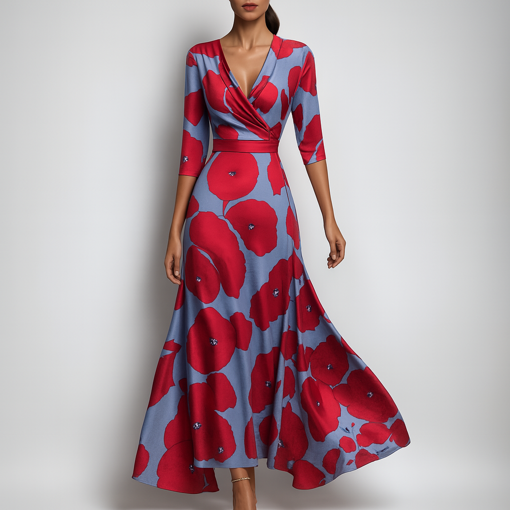 Lightweight Casual V-Neck Summer Dress - Vossary