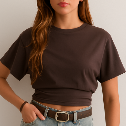 Simple Crew Neck Casual Tee