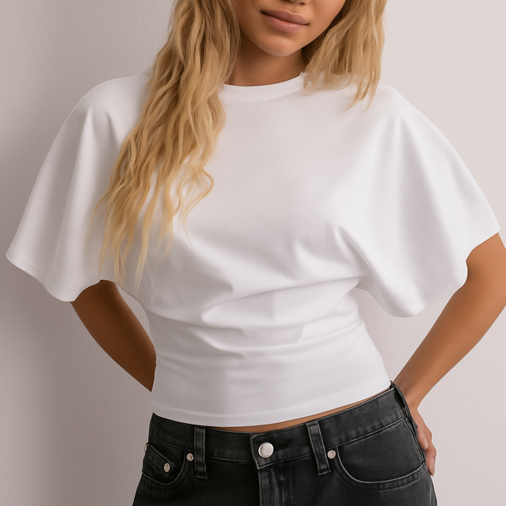 Simple Crew Neck Casual Tee - Vossary