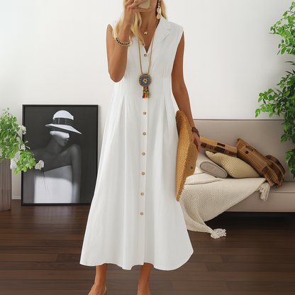 Elegant V Neck Long Sleeve Maxi Dress