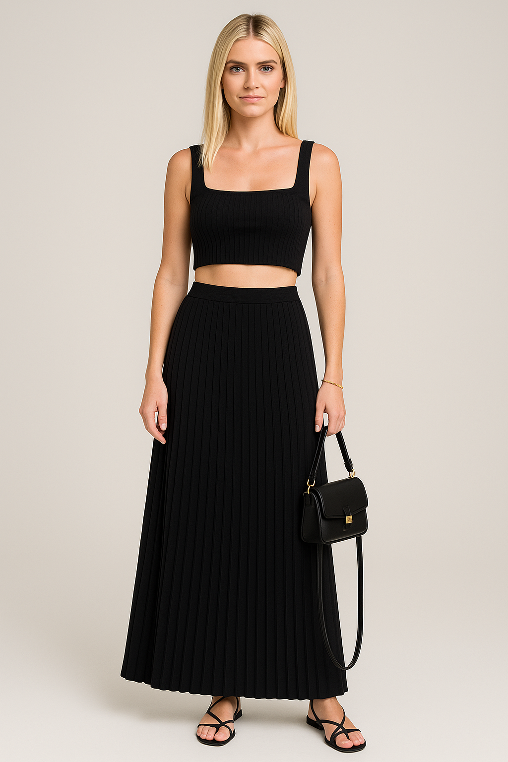 Women's Fitted Ribbed Crop Tank Top