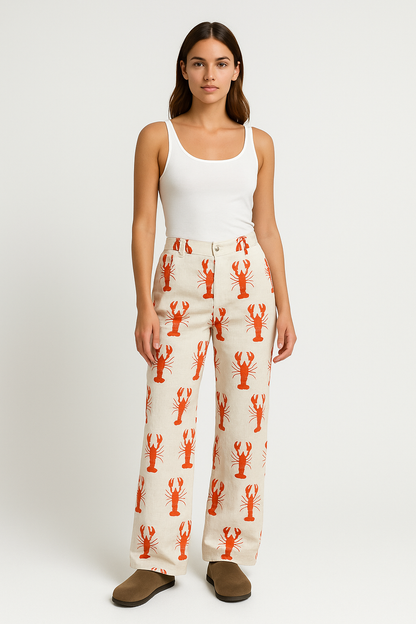 Comfortable Women's Straight Leg Printed Pants - EasyApparels