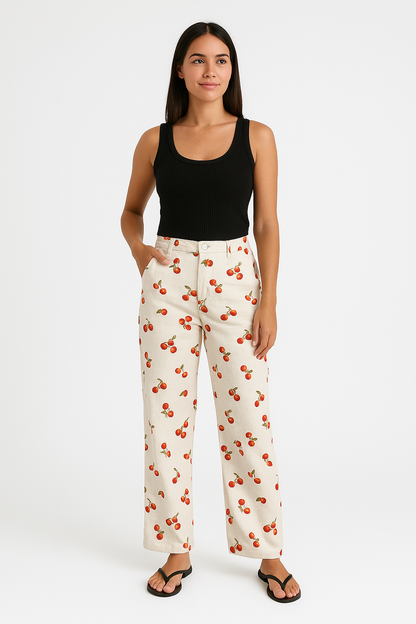 Comfortable Women's Straight Leg Printed Pants
