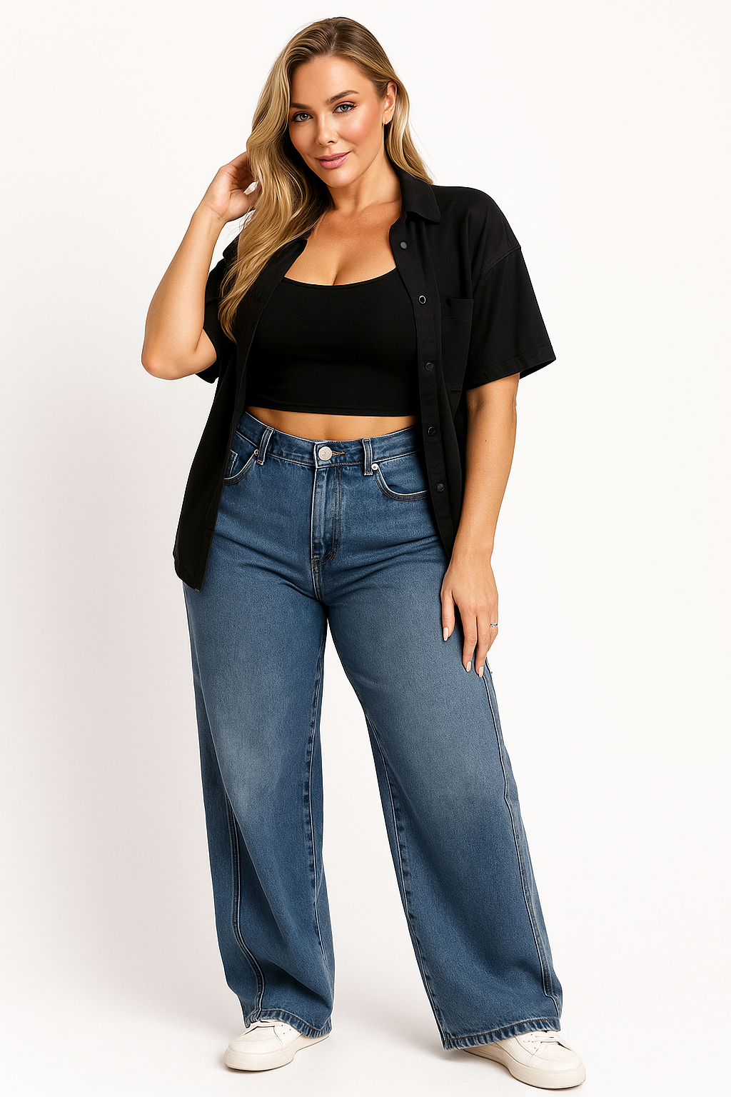 Comfortable Loose Fit Women's Cargo Jeans - EasyApparels