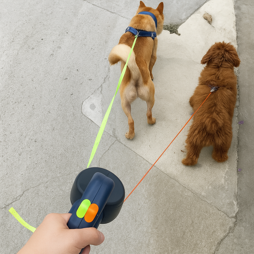 Adjustable Double Dog Leash with Swivel Clip - Vossary
