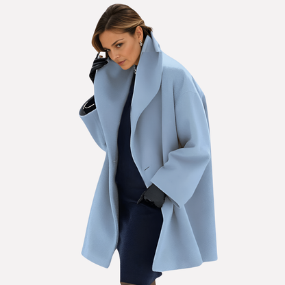 Ladies Oversized Lapel Coat - Vossary