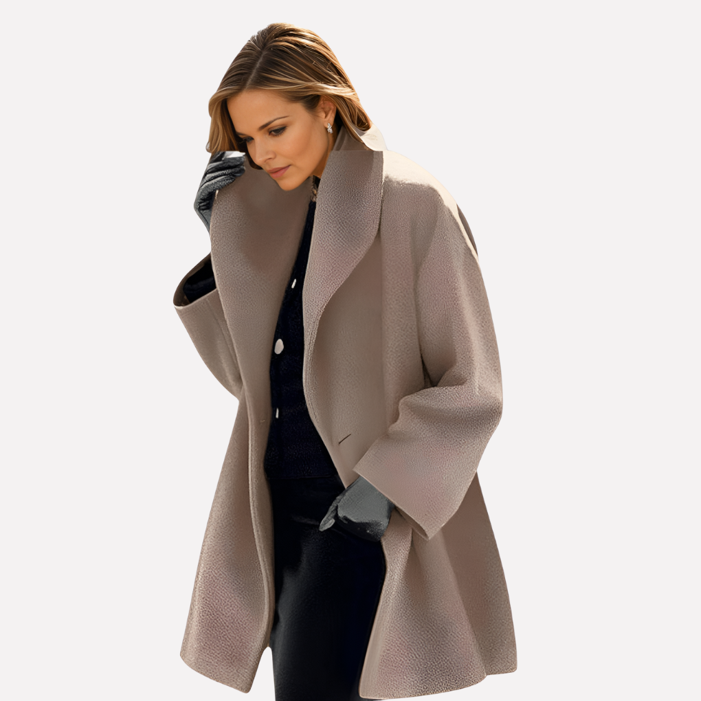 Ladies Oversized Lapel Coat