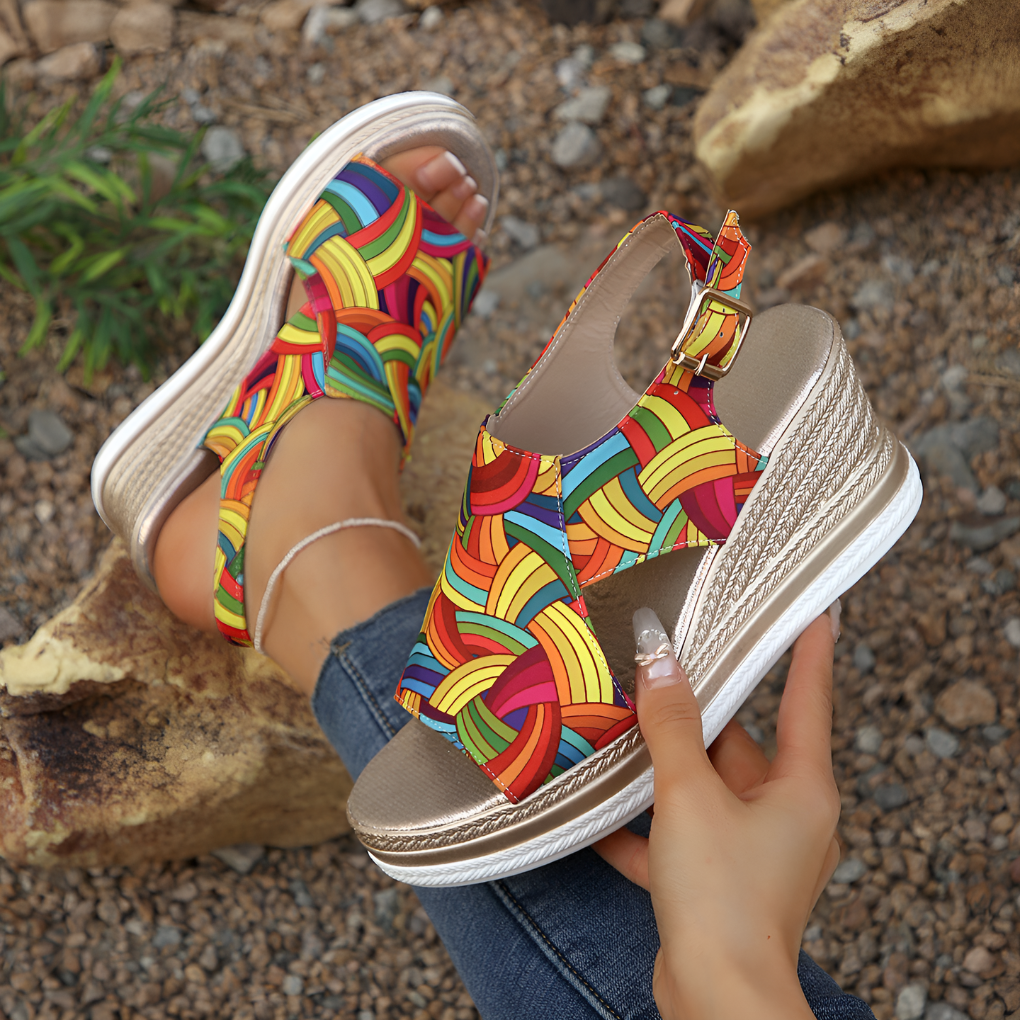 Ladies Summer Wedge Espadrille Shoes - Vossary