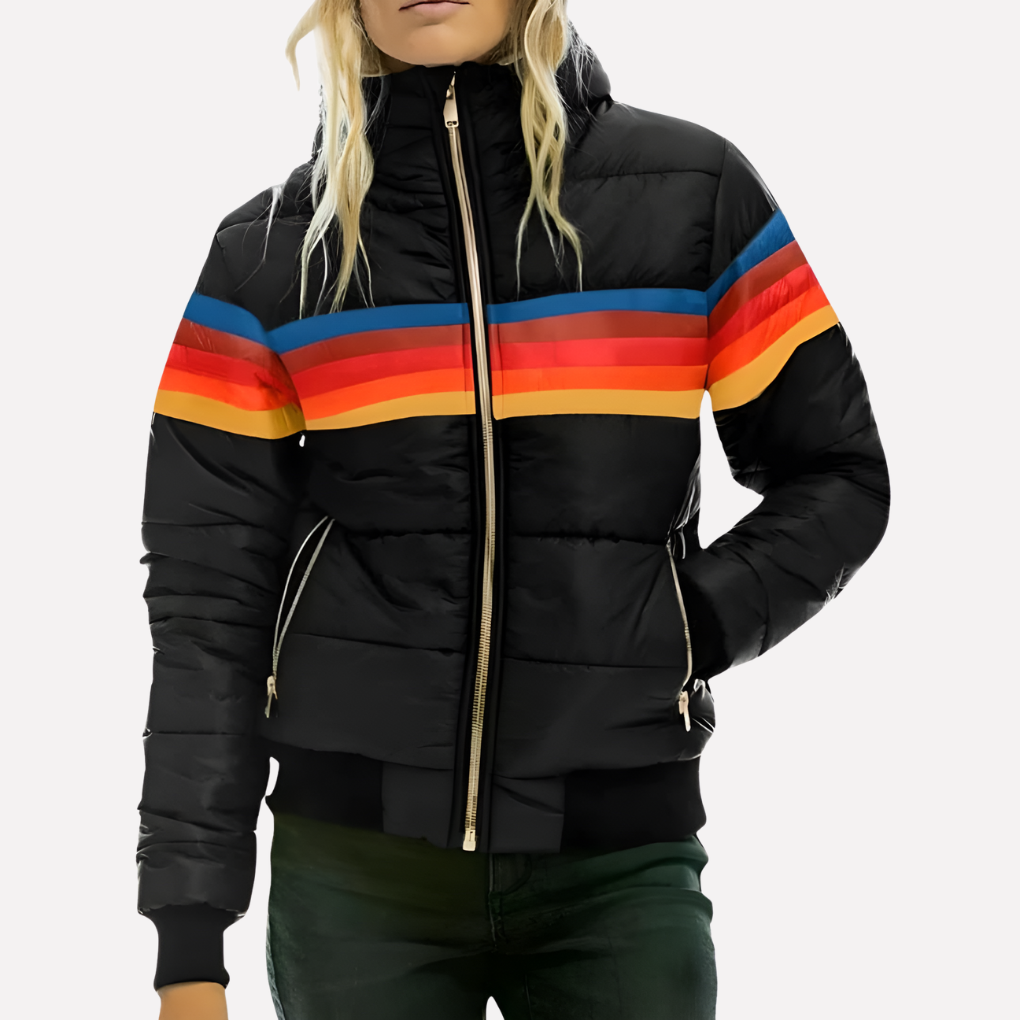 Warm Padded Coat for Women with Hood and Zip