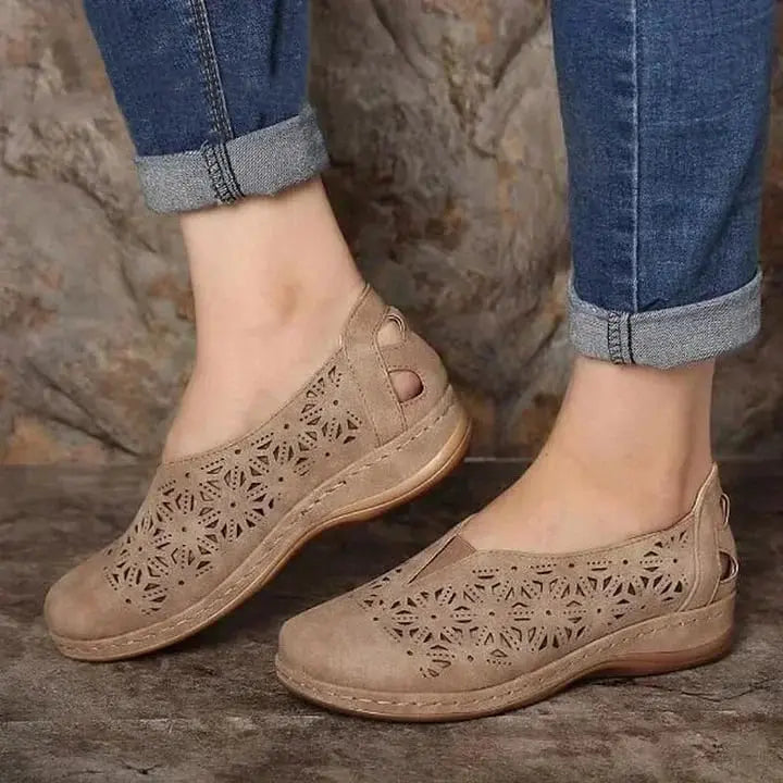 Elegant Women's Slip-On Loafers - Comfortable Low Heel Shoes