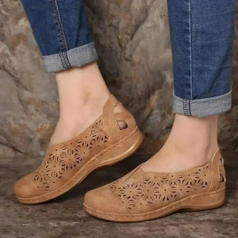 Elegant Women's Slip-On Loafers - Comfortable Low Heel Shoes - EasyApparels