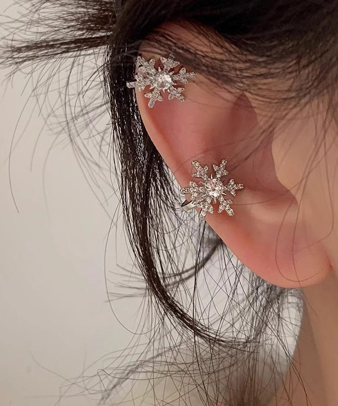Elegant Drop Earrings Snowflake Copper Platine Zirconia - EasyApparels