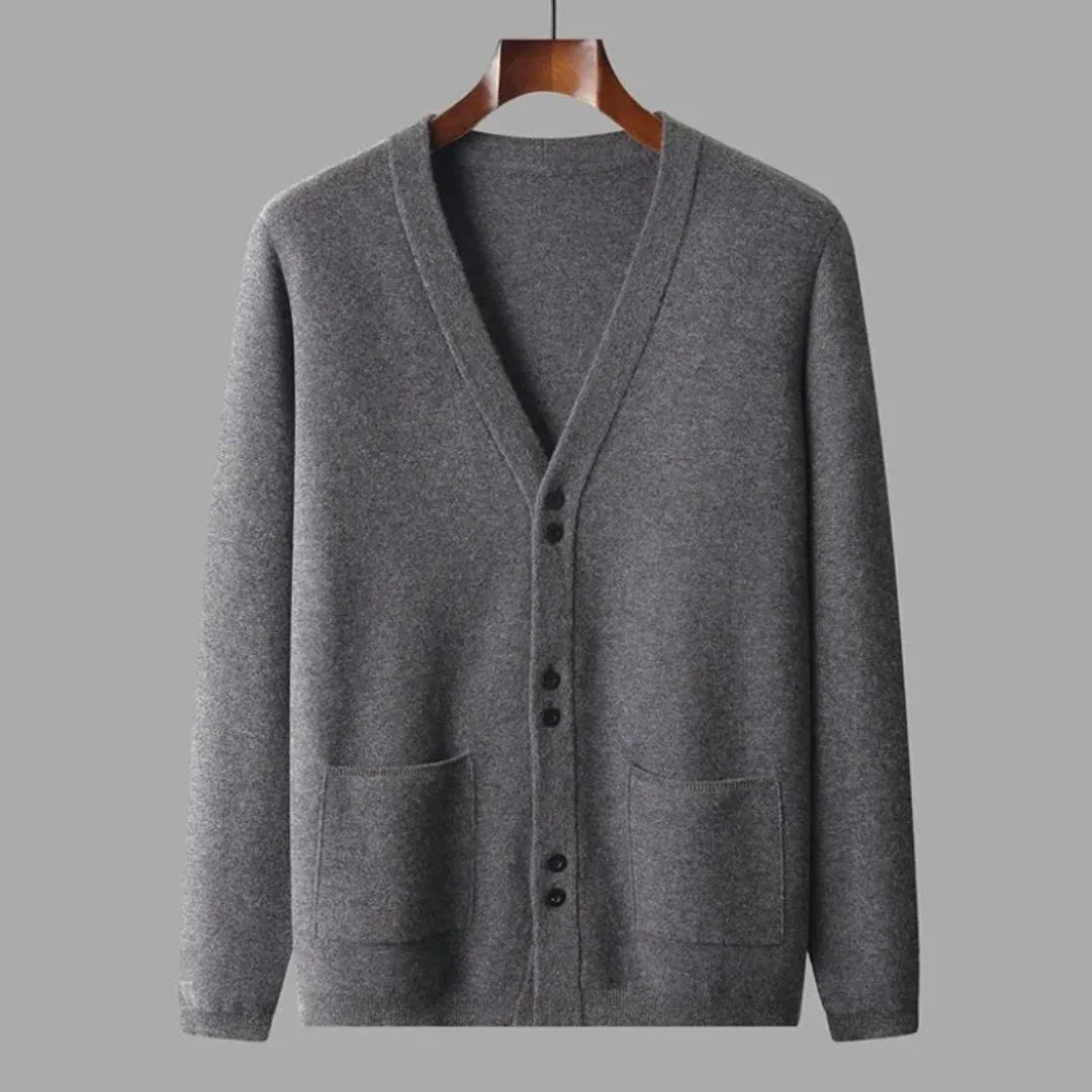 Soft V-Neck Wool Sweater Cardigan