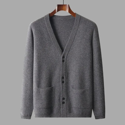 Soft V-Neck Wool Sweater Cardigan