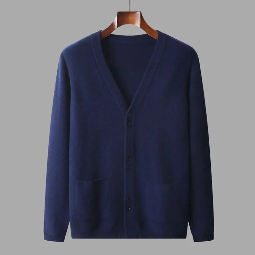Soft V-Neck Wool Sweater Cardigan