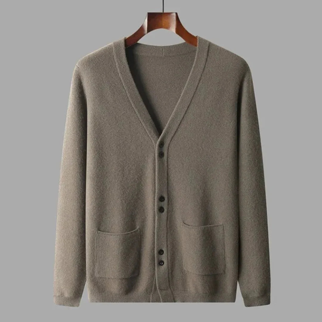 Soft V-Neck Wool Sweater Cardigan