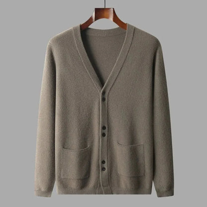 Soft V-Neck Wool Sweater Cardigan