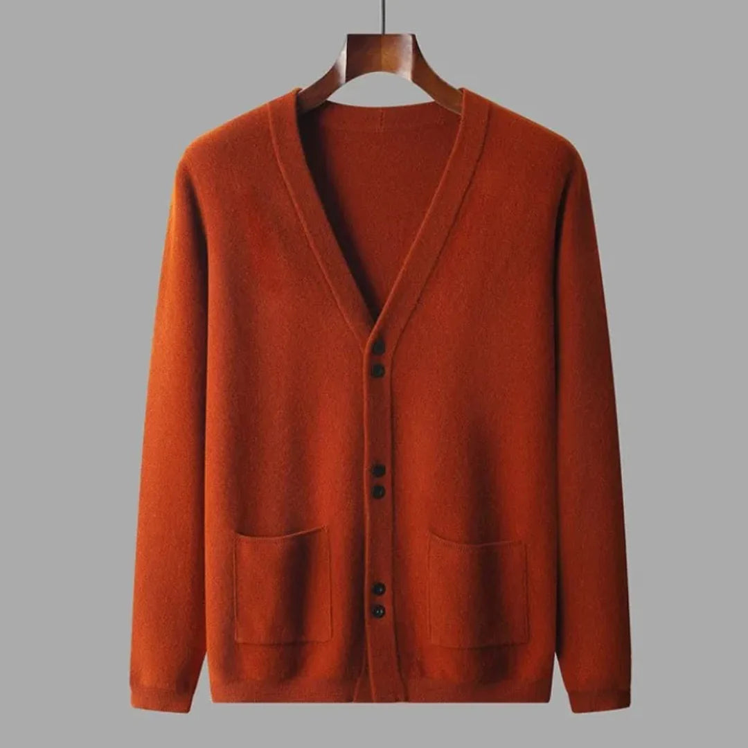 Soft V-Neck Wool Sweater Cardigan
