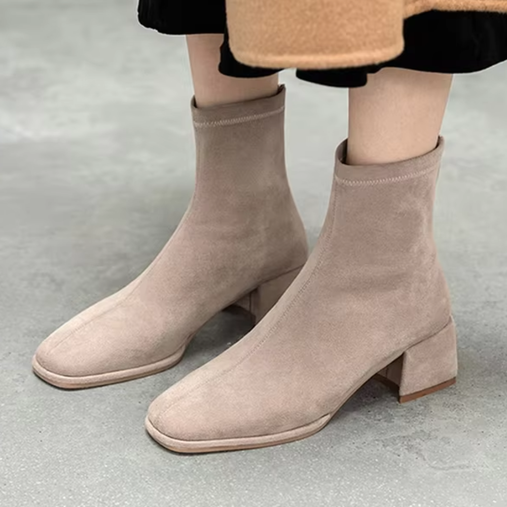 Women's Comfortable Low Heel Ankle Boots - EasyApparels