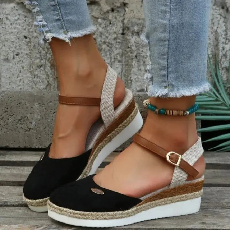Women's Wedge Sandals - Classic Comfortable Espadrille Shoes