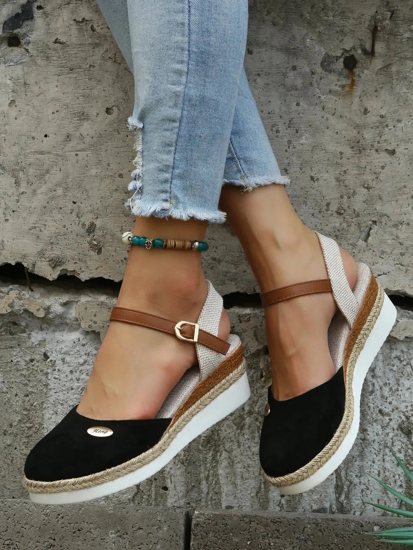 Elegant Womens Wedge Sandals - Comfortable Espadrille Style - Vossary