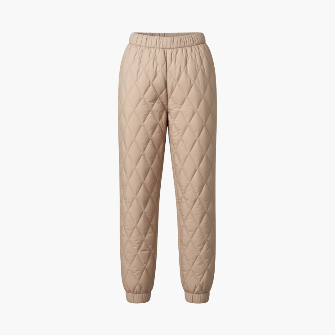 Comfortable Women's Quilted Jogger Pants - Vossary