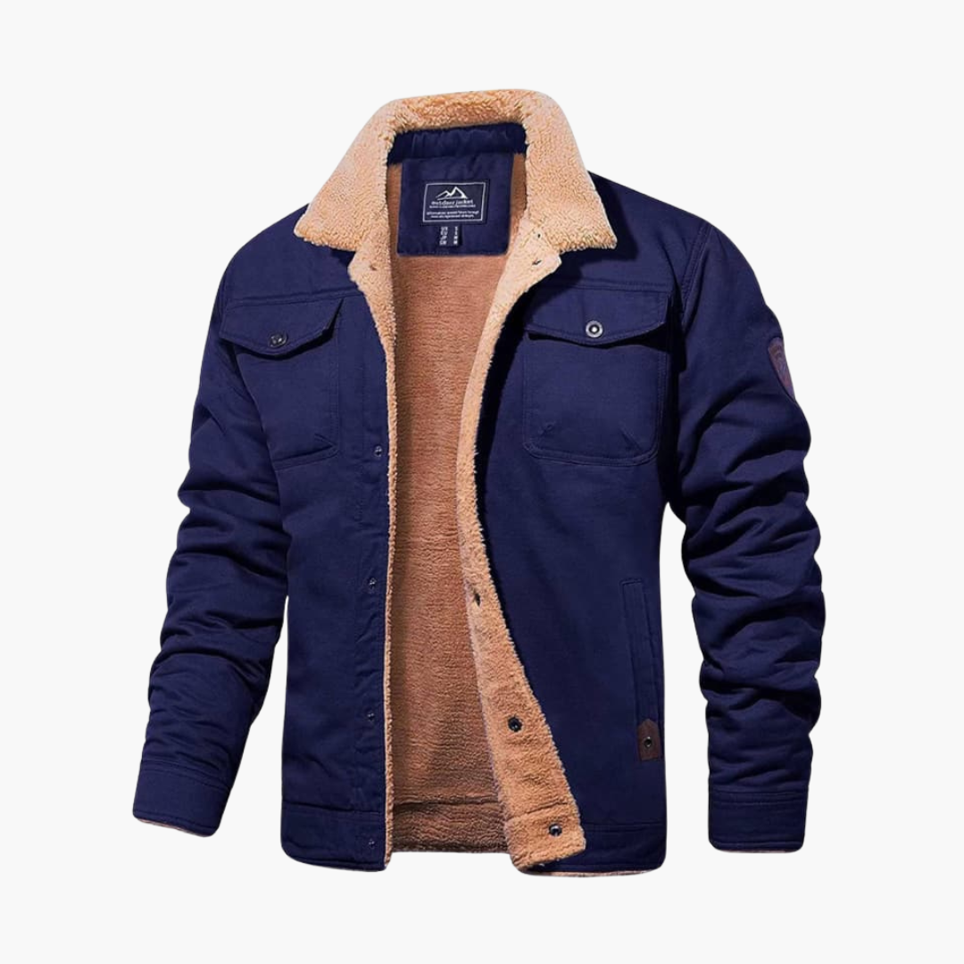 Warm Fleece Lined Mens Coat - Vossary