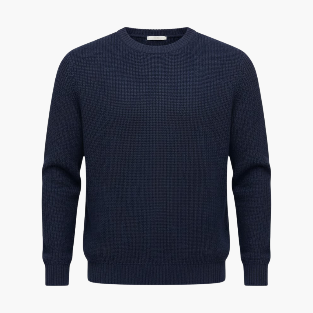 Soft Textured Men's Crew Neck Sweater - Vossary