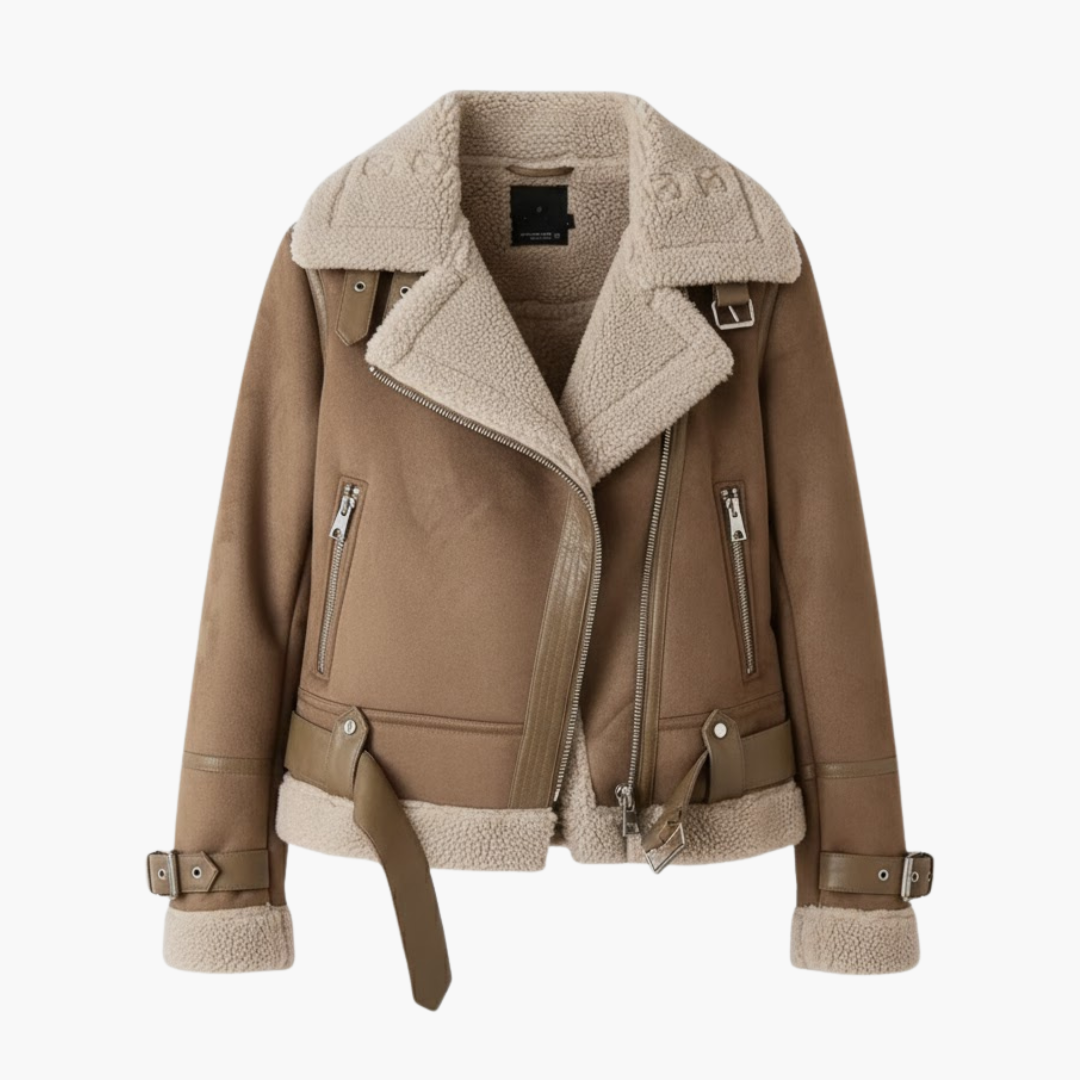 Warm Women's Fleece Lined Zip Up Jacket - Vossary