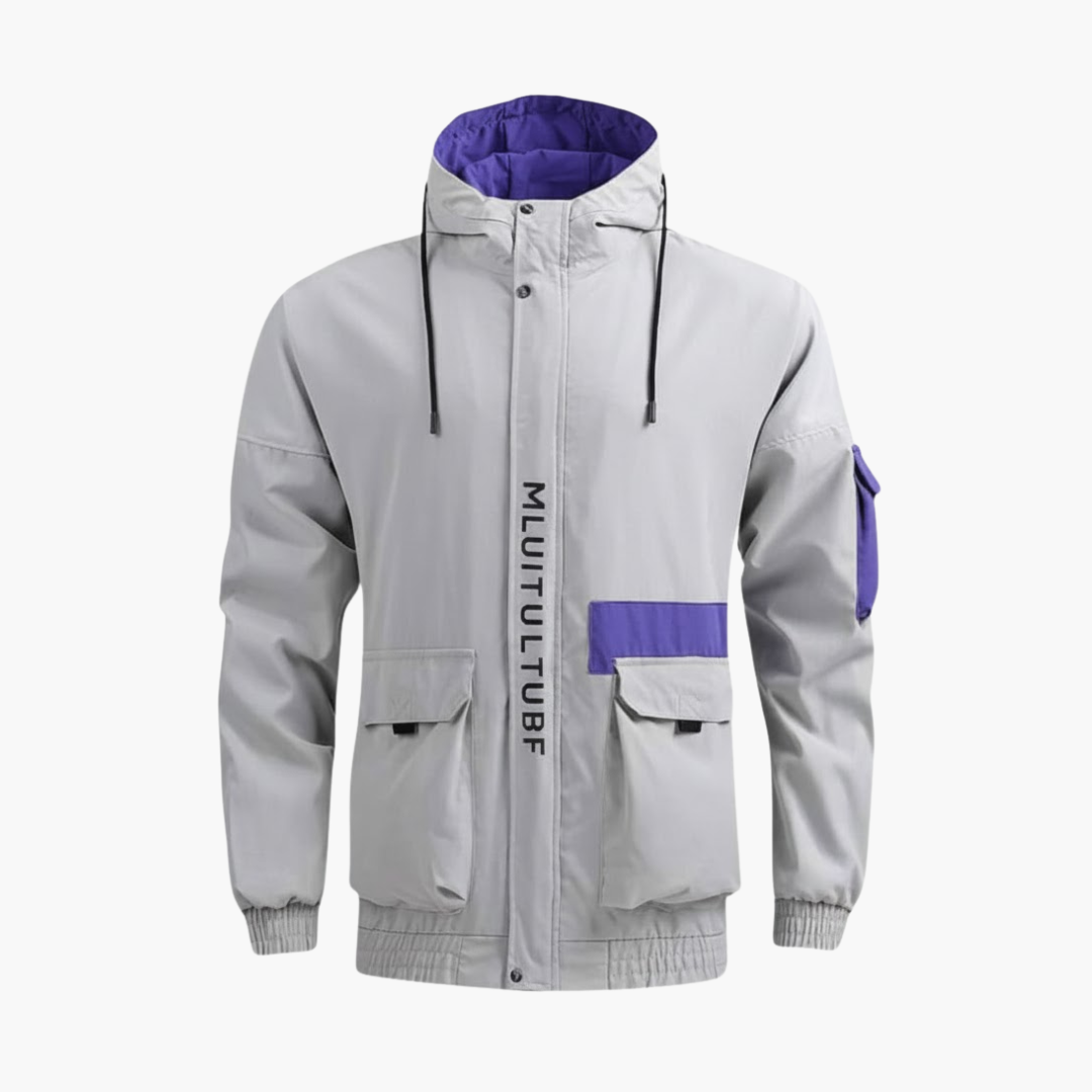 Waterproof Hooded Coat with Zip Pockets for Men - Vossary