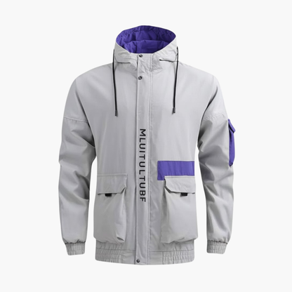 Waterproof Hooded Coat with Zip Pockets for Men - Vossary