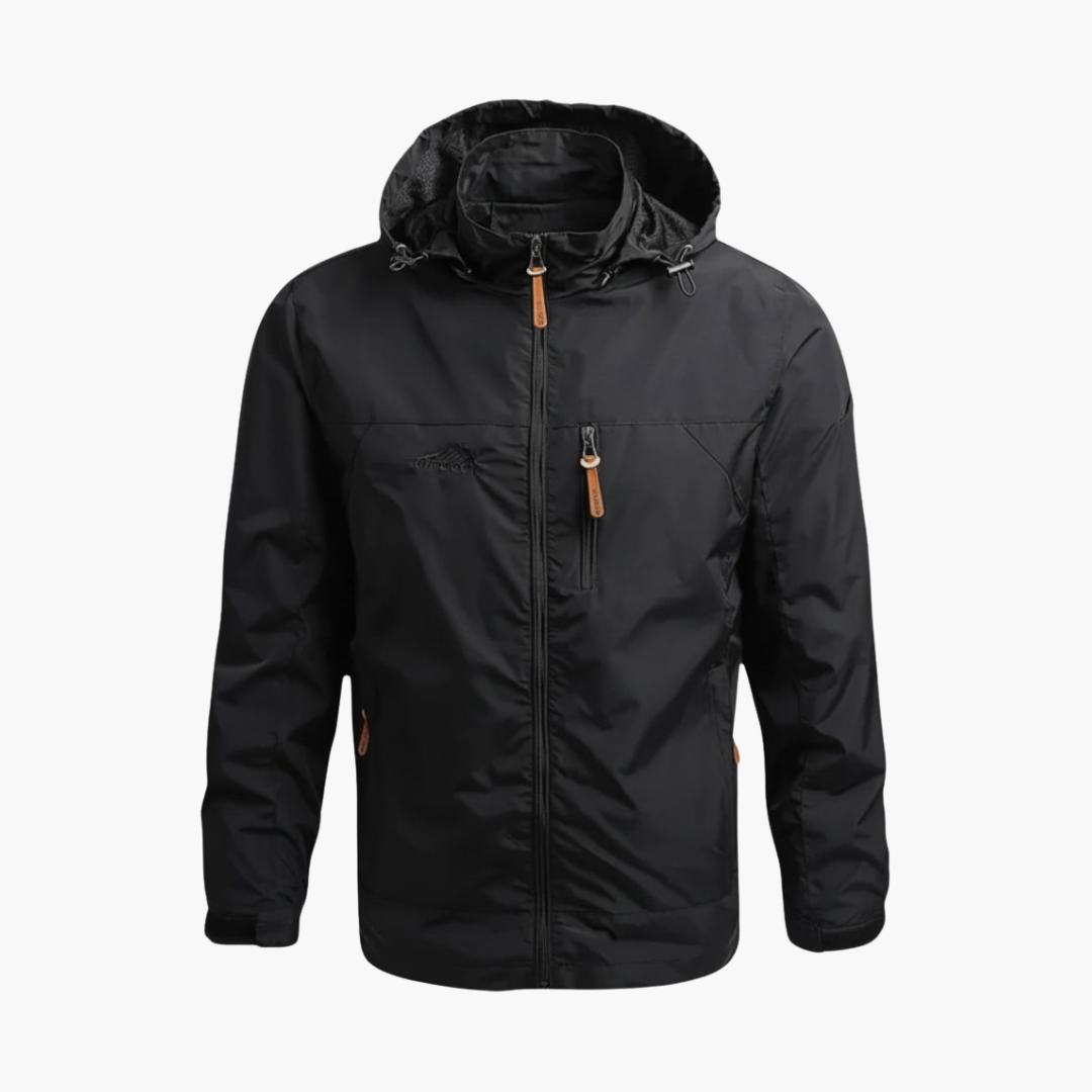 Waterproof Zip Up Mens Parka Jacket with Pockets - Vossary