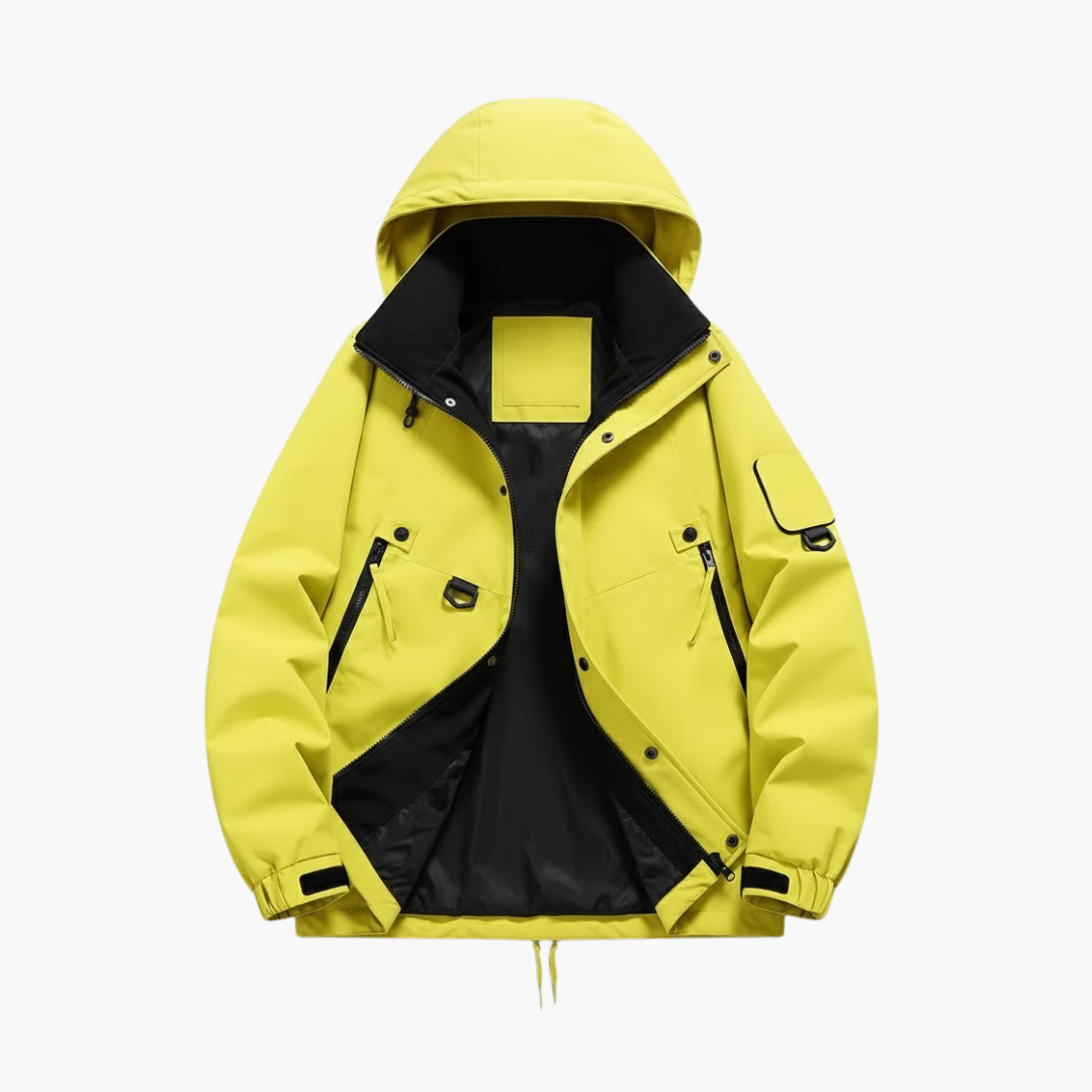 Waterproof Hoodie with Zip and Side Pockets - Vossary